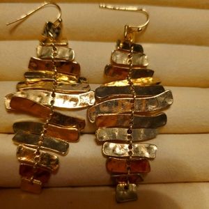 Funky Gold Bar Dangle Earrings